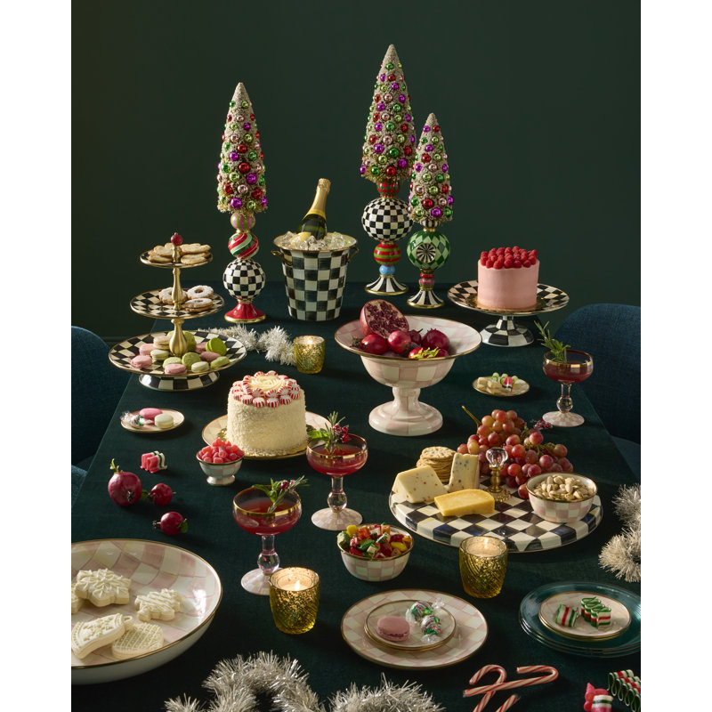 Rosy Check Appetizer Plates, Set of 4